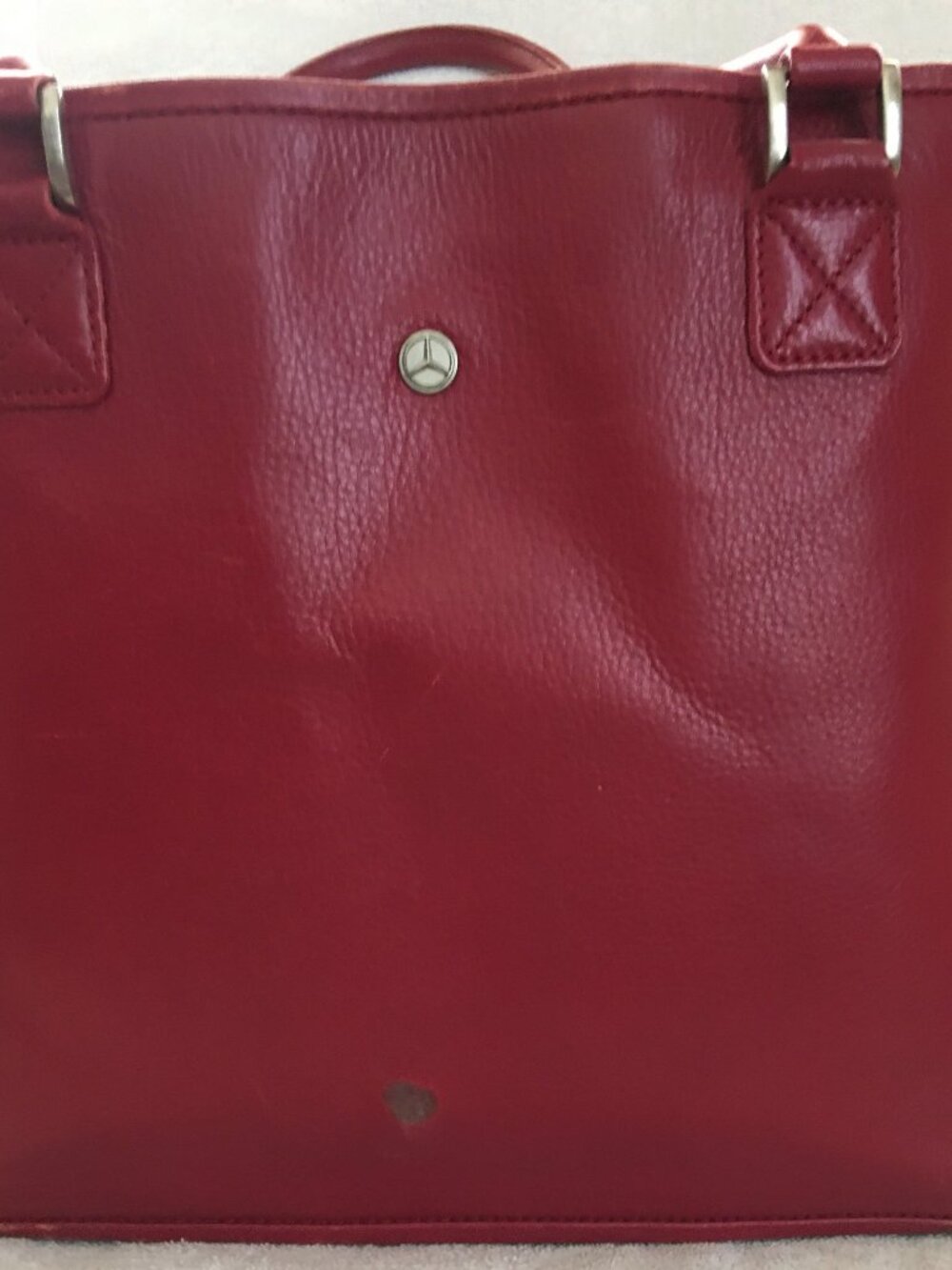 Mercedes-Benz Red Leather Tote Bag